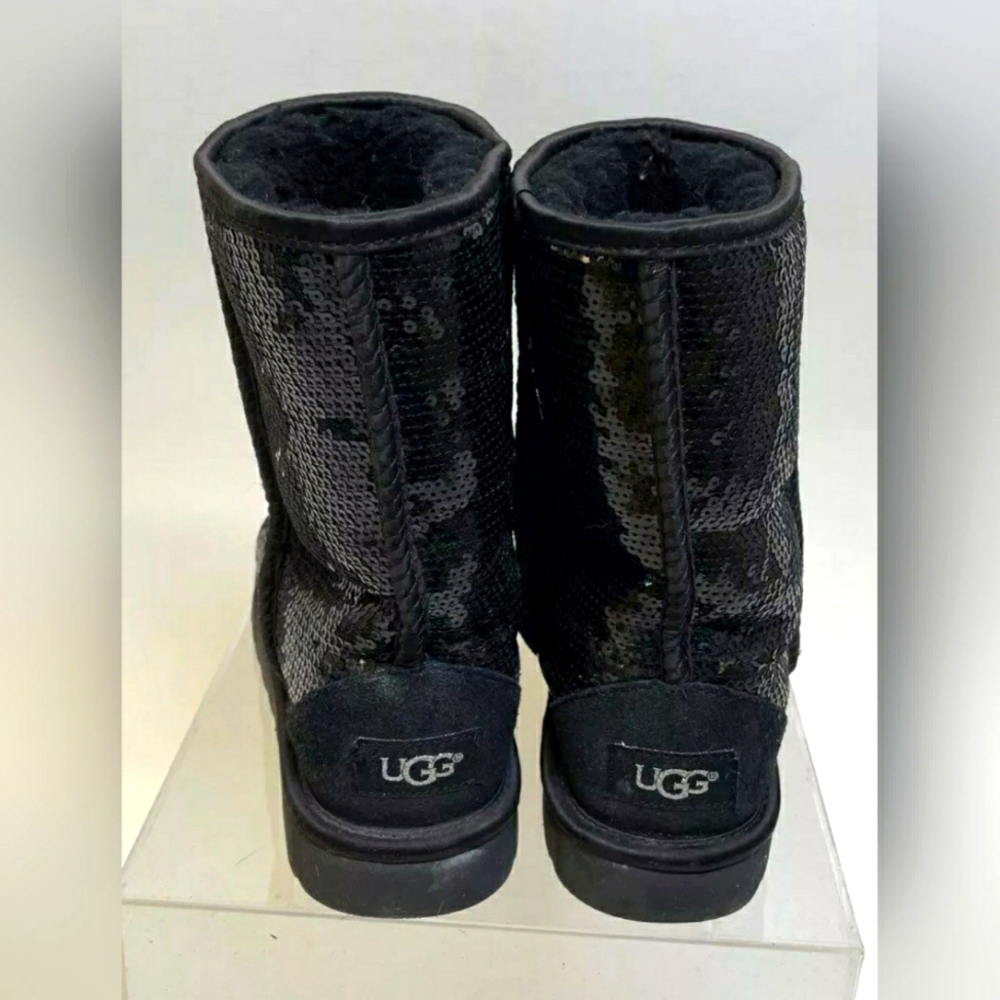Ugg Designer Sequins Black Shearling Winter Sheep… - image 1
